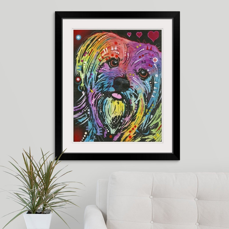 « dog art 10 », reproduction d’impression, Cadre noir, H 32 po x l 27 po x P 1 po