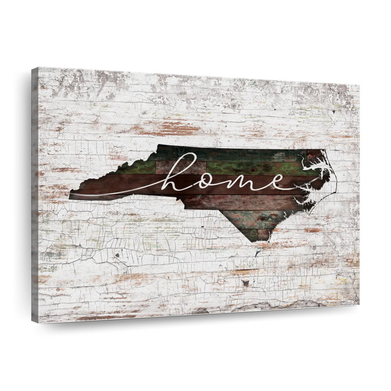 North Carolina Home Map sur impression sur toile, H 15 po x l 12 po