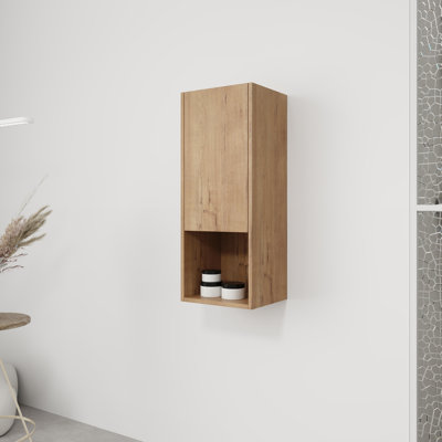 Armoire murale de salle de bain 12 "avec tablette, porte à fermeture en douceur et design flottant moderne 12"