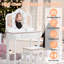 Ensemble de coiffeuse pour enfants avec miroir triptyque lumineux, coiffeuse princesse en bois avec tiroir et tabouret, coiffeuse de maquillage pour jeux d'imitation pour petites filles, blanc-652023219
