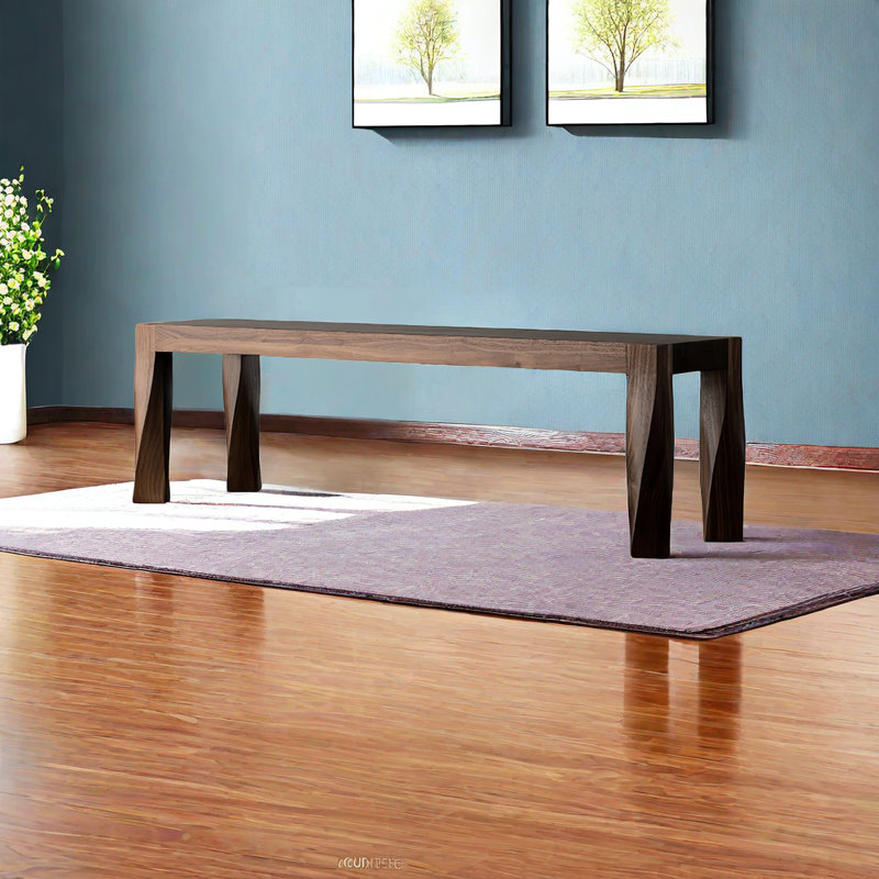 Solid Wood Bench, 17.71" H x 62.99" W x 14.96" D