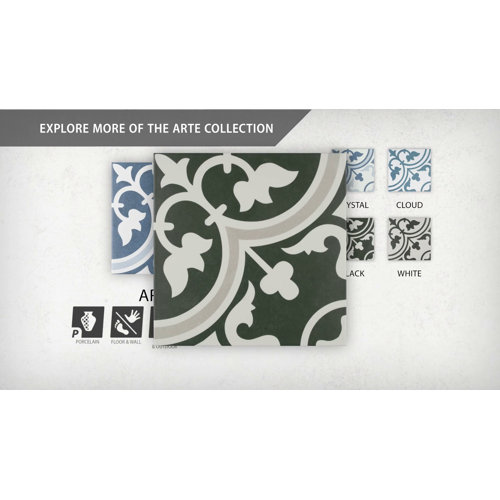 Arte Clover 10" X 10" Porcelain Patterned Wall & Floor Tile