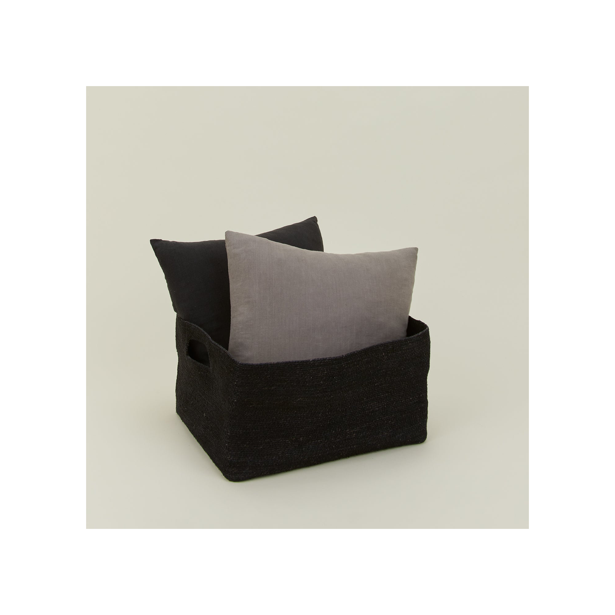 Essential Laundry Basket with Handles, 9" H x 17" W x 14" D, Black
