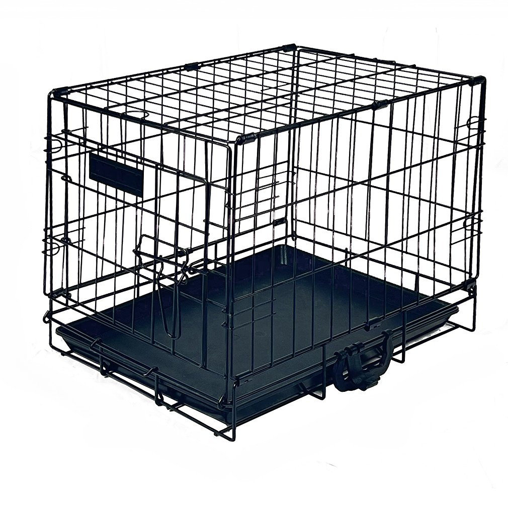 Tucker Murphy Pet™ 24 Inches Dog Crate X-Small Collapsible Dog Crate Wire Pet Dog Crate With Double Doors Leak Proof Plastic Tray Divider Outdoor Indoor Portable For Pets Cats And Dogs, Black Tucker Murphy Pet™