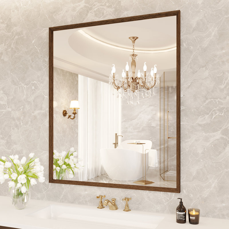 Bathroom Mirror Wall Mounted Vanity Mirror with 4 MM Tempered Glass, 36" x 28"