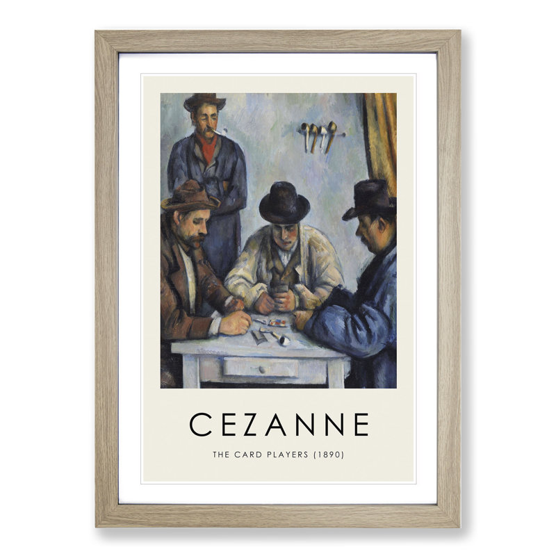 The Card Players Vol.1 by Paul Cezanne - Picture Frame Painting, Oak Framed, 48cm H x 36cm W x 2cm D