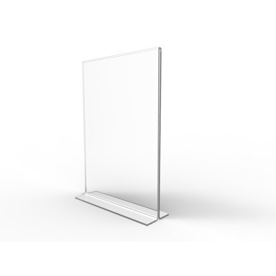 5" x 7" Clear Acrylic Sign Holder for Tabletops, Vertical Table Tent Frame Photo Sign Menu