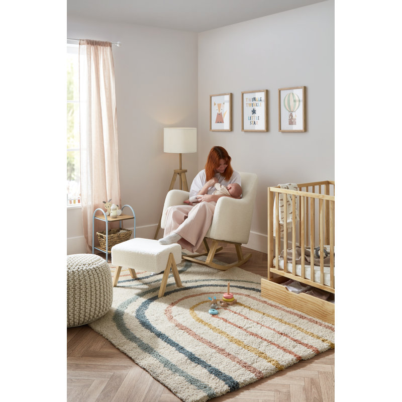 Roxby Nursery Chair and Stool, Cloud/Natural Wood