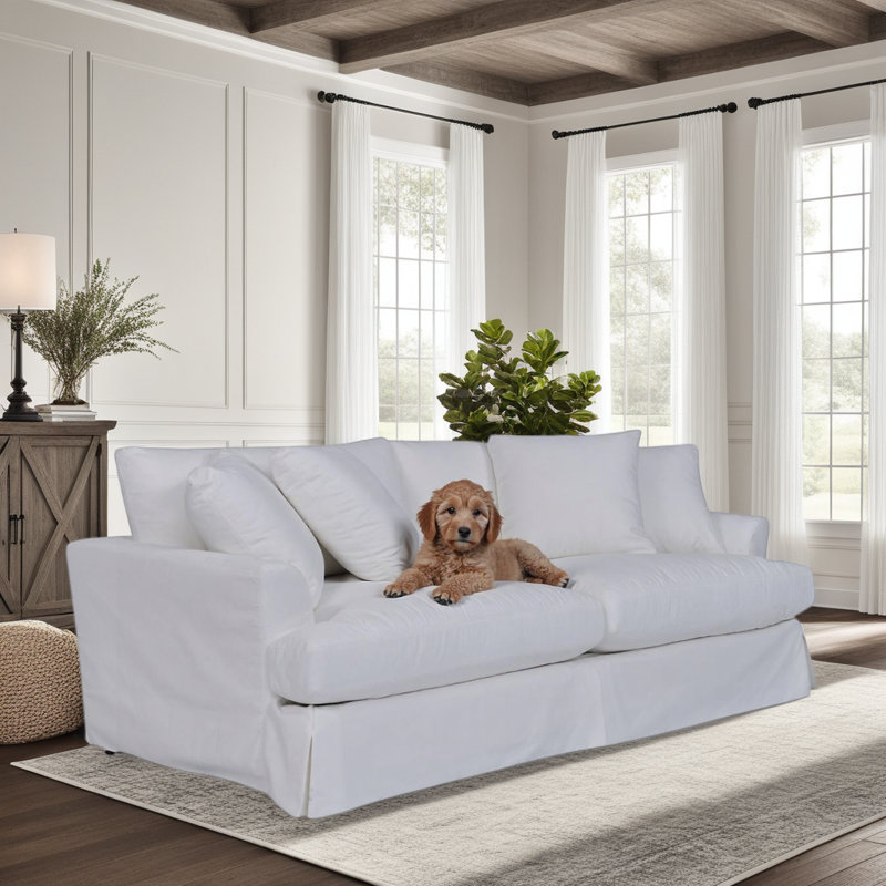 Kaniz Upholstered 93'' Sofa, White