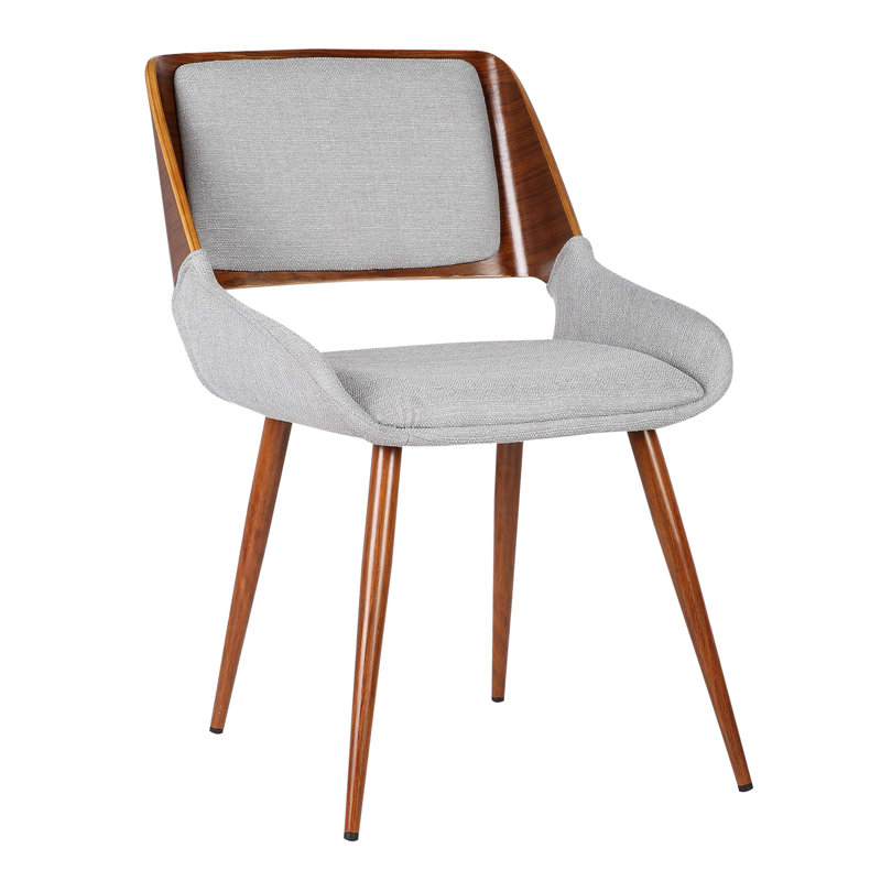 Chaise de salle à manger rembourrée Almar, Tweed gris