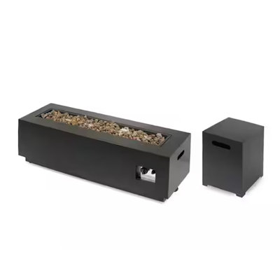 FIT RECTANGULAT FIRE PIT-50 000BTU AVEC SUPPORT DE RÉSERVOIR