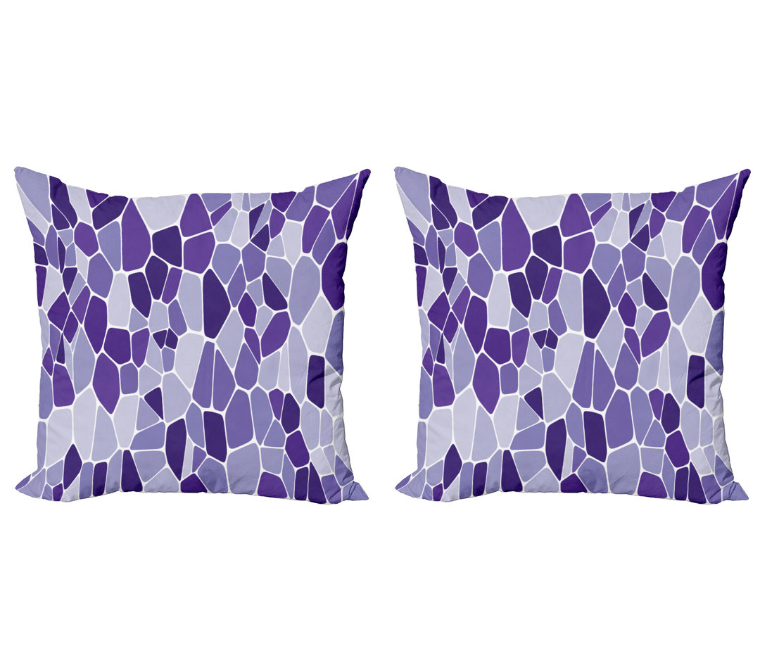 Dekokissen Kissenbezug, monochromatische Voronoi, Mosaik, Blau Violett Ceil Blau