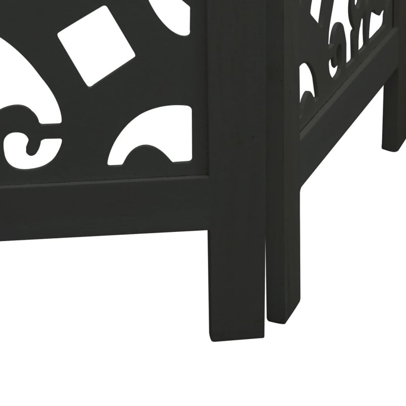 Folding Room Divider, 220cm H x 215cm W x 1.6cm D, 6, Black