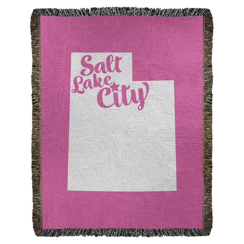 Jeté en coton tissé sel lake city, Rose, l 60 po x L 80 po