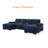 Spacious Sectionals, Polyester And Corduroy, Modern Comfort For Home And Office
