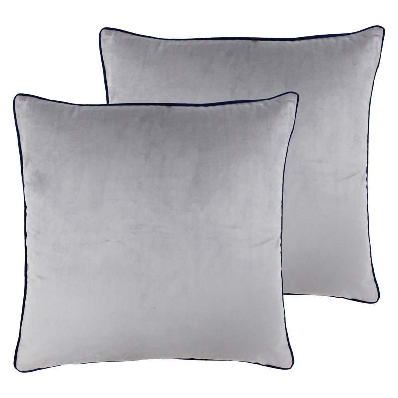 Square Meridian Square Scatter Cushion, Silver/Navy, Polyester