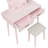 Pink Vanity With Mirror, Stool And Bedroom Drawer Storage Dazzling Dresser Mirror - Essential-1337779616