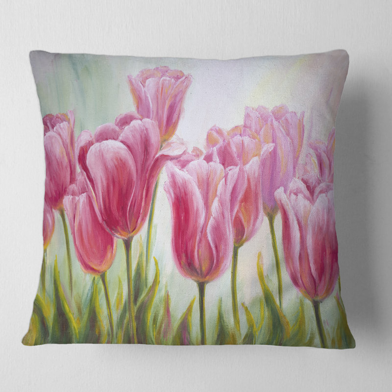 Housse et insert de coussin carré Tulip Flowers Blossoming, 18" x 18"