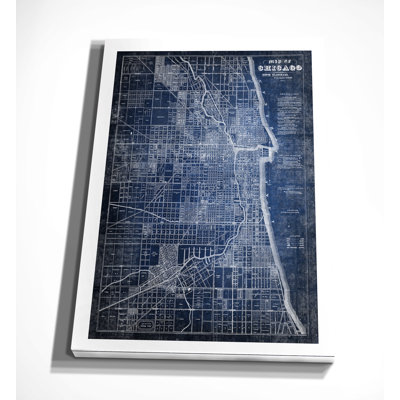 " Chicago Map Blue "