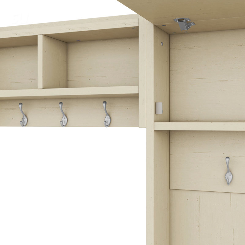 Portemanteau amovible 4-en-1 avec rangement et 7 crochets, portemanteau multifonctionnel avec tiroirs et armoire pour le couloir