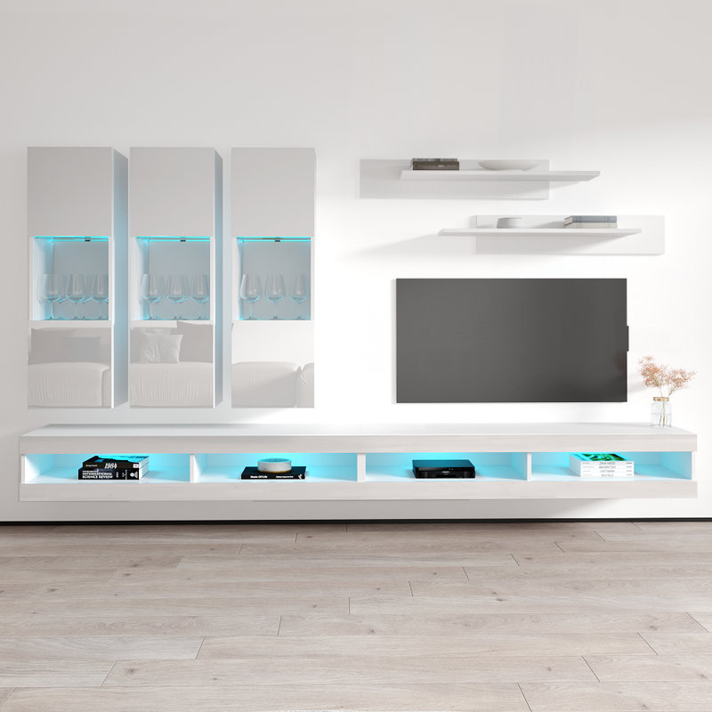 Meuble audio-vidéo flottant Fly, Blanc