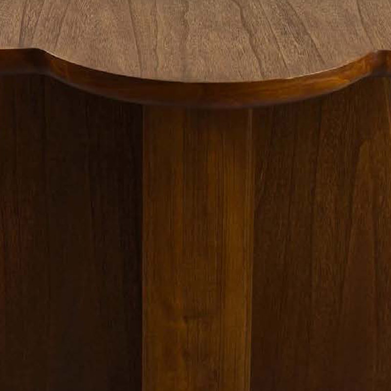 Table de salle à manger ronde, plateau à motif floral, structure en bois brun de 45 po