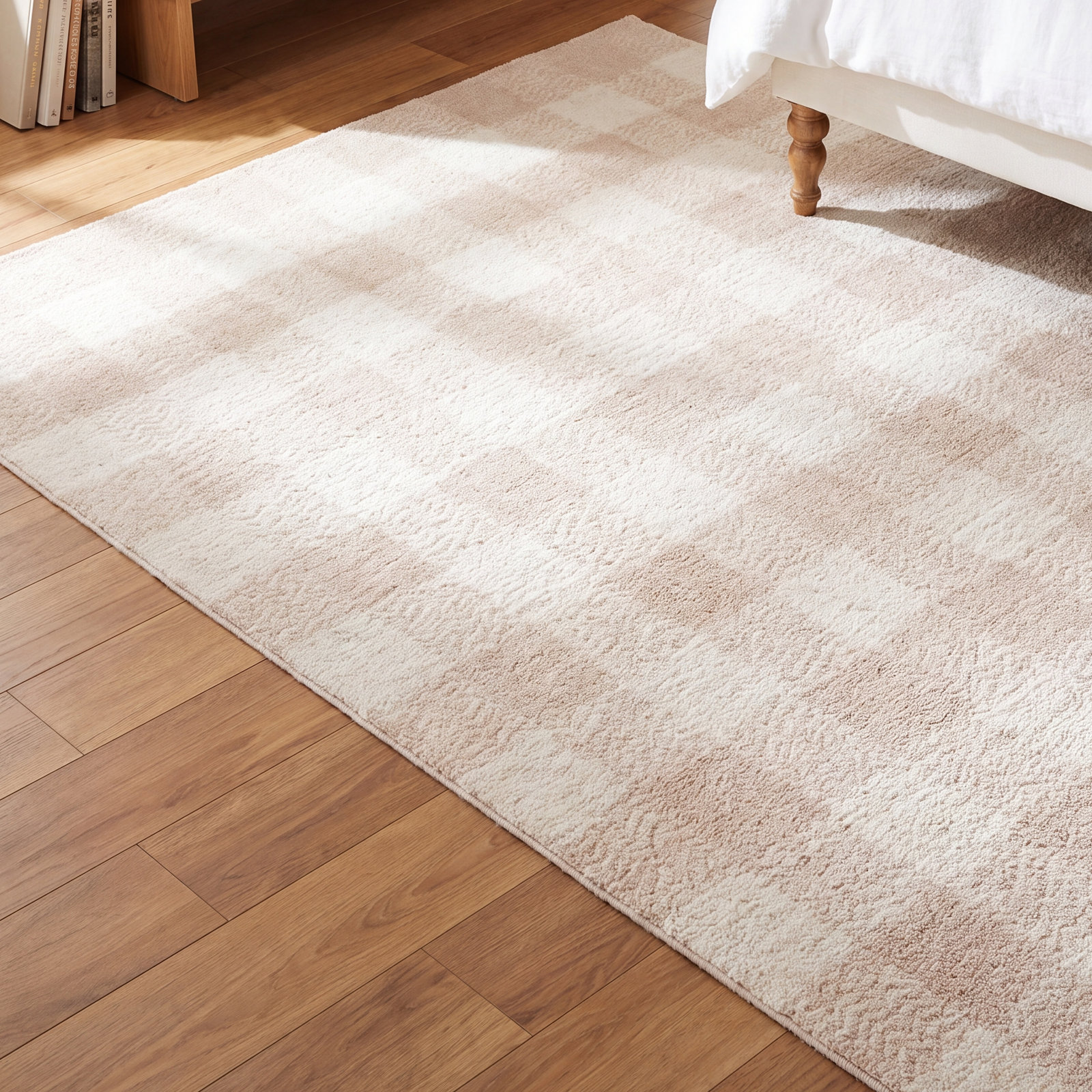 Hand-Tufted Wool Checkered Rug, Rectangle 3' x 5'