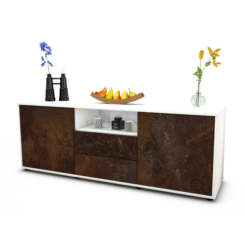 Wyche TV Stand for TVs up to 60", Rust / Matte White