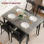 Ensemble de table de salle à manger 5 pièces pour 4 personnes - Table rectangulaire peu encombrante avec chaises rembourrées - Métal et bois modernes, assemblage facile - Parfait pour un appartement, un studio, une petite salle à manger - Gris ciment