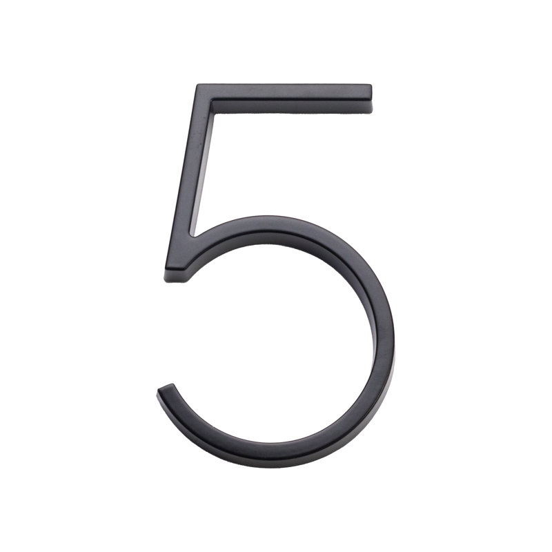 Floating House Number 5 ", no. 5, noir mat, 5, Noir