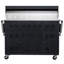 Barbecue au gaz 49 po modulaire autoportant avec brûleur arrière infrarouge à 4 brûleurs, tiroirs et armoires de rangement, noir (99 000 BTU, acier inoxydable 304)