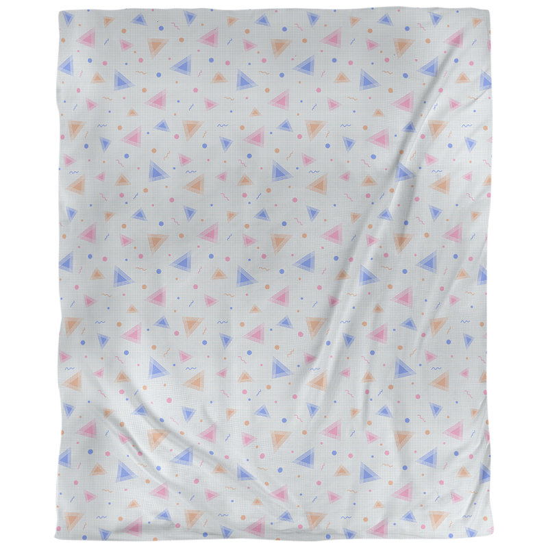 Tissu de 90, Bleu / Orange, L 54 po x l 36 po, Coton peigné pima