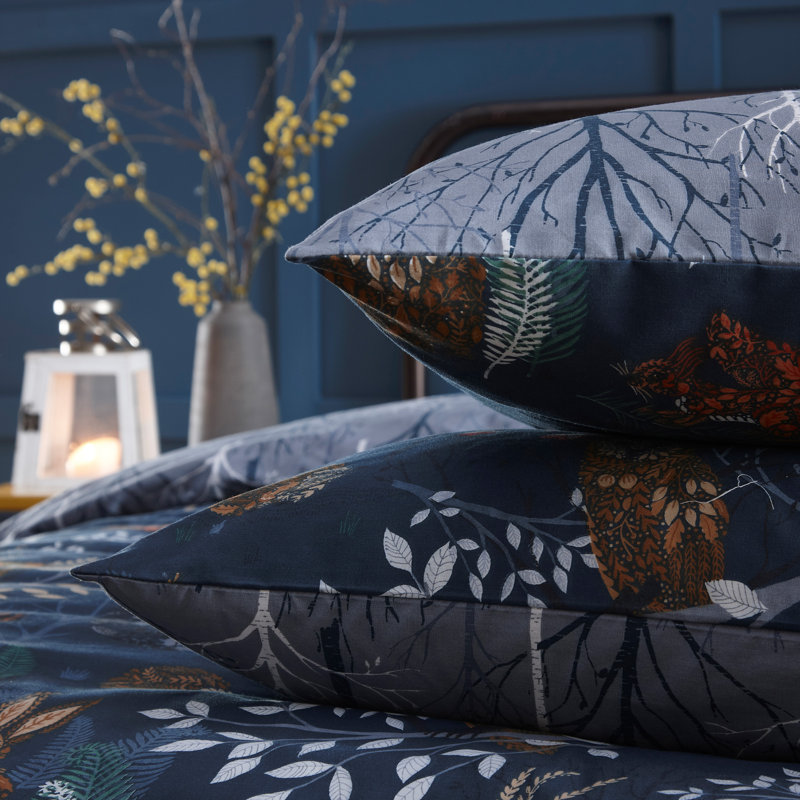 Cotton Blend Floral Duvet Cover Set with Pillowcases, Single - 1 Pillowcase (50 x 75 cm)