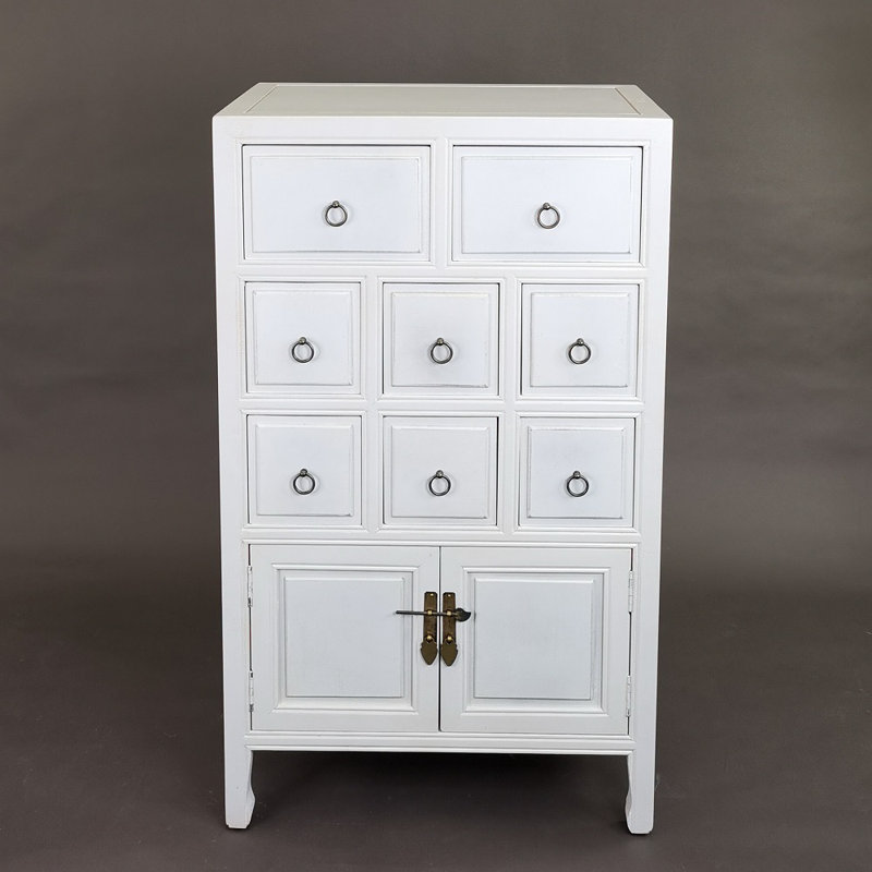 Commode d'appoint 8 tiroirs Rushmore, Blanc