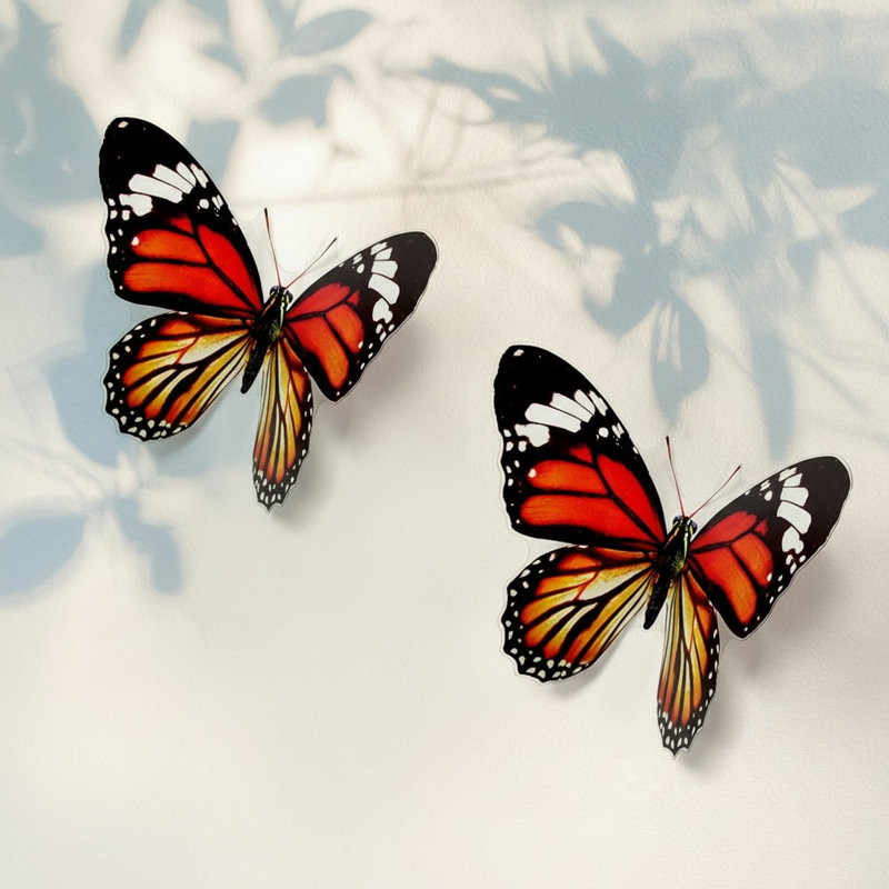 2PACK Resistant 3D Butterfly Window Stickers Self-Adhesive Wall Decor