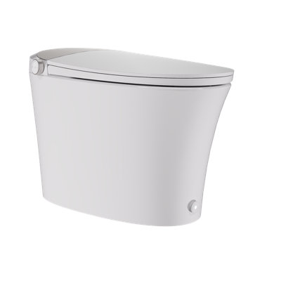 Toilette intelligente avec siège chauffant à fermeture silencieuse, coup de pied / hors siège / occultant / chasse à distance, toilette allongée avec bidet sans réservoir, veilleuse douce, télécommande, avancée