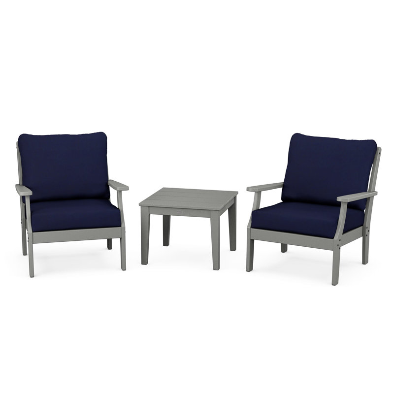 Braxton 3-Piece Deep Seating Set, Sand, Dune Burlap