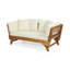 Lit de jour en bois d'acacia durable avec siège à lattes, bordure croisée et revêtement imperméable pour une utilisation polyvalente