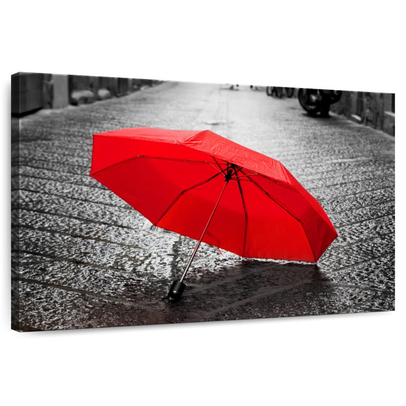 Kerner Bright Red Umbrella Pop, 30" H x 45" W