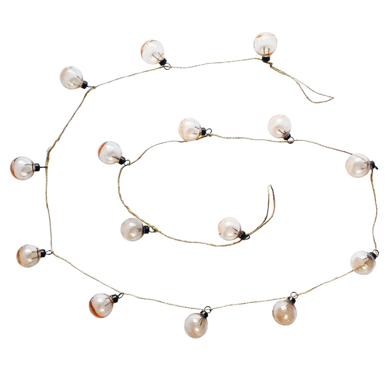 Handblown Glass Ball Garland with Iron Accents