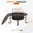 Fire Pit 3-In-1 Outdoor Fire Pit Table 2 Adjustable Grills 36 Inch Wood Burning Fire Pit With Lid, Poker & Waterproof Cover For BBQ Bonfire Patio Picnic Party