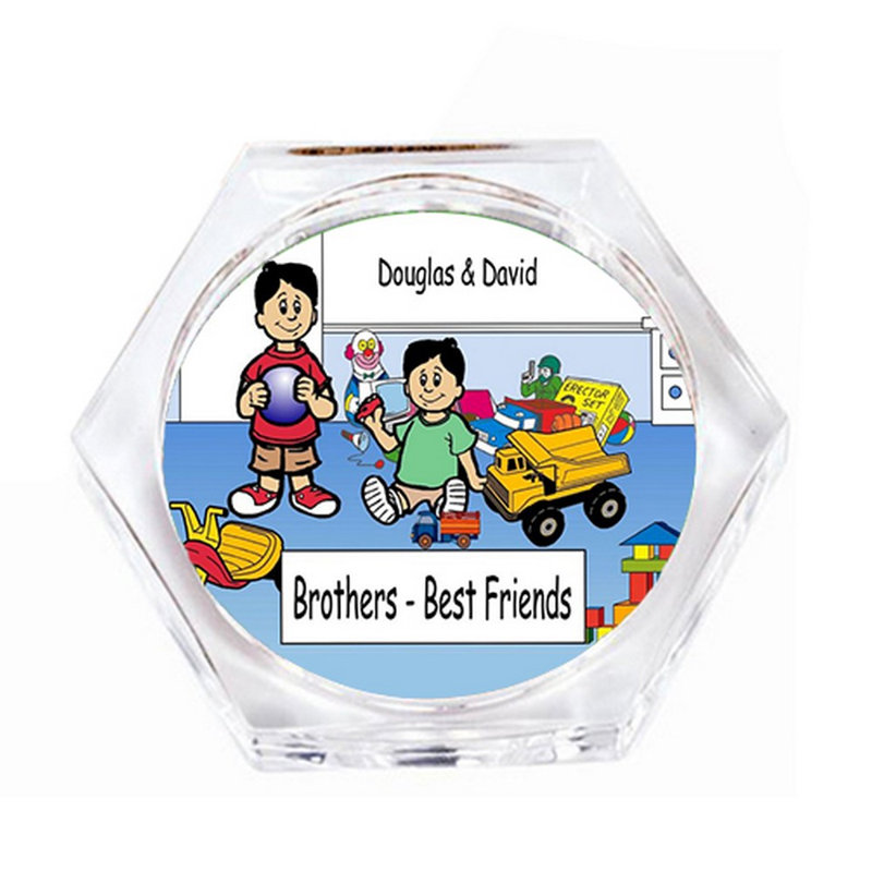 Ensemble de sous-verres personnalisés à 4 sous-verres Brothers, Oui
