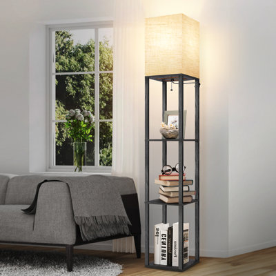 180cm Walnut LED Column Floor Lamp