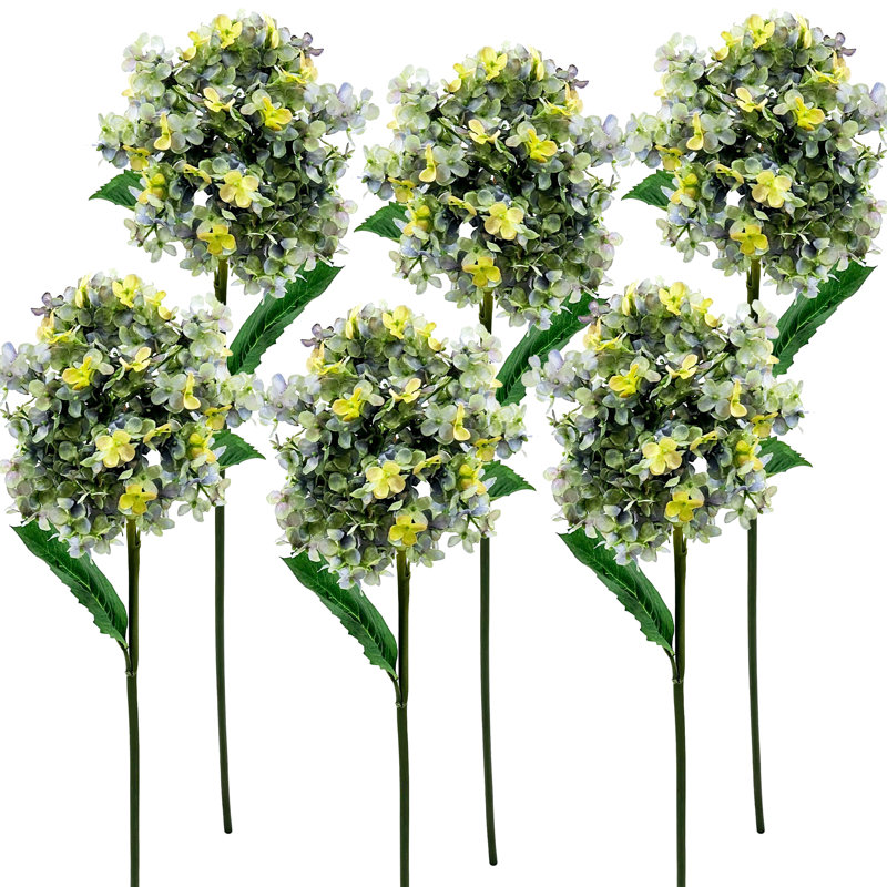 French Hydrangea   Set of 6   9" x 6" x 34"   Multicolor