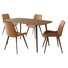 55'' Rectangular Modern Kitchen Dining Table with 4 Upholstered Dining Chairs