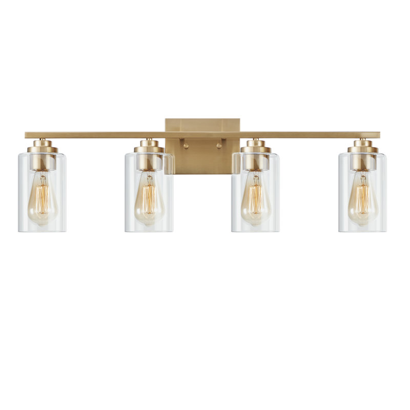 Quitterie - Éclairage pour meuble-lavabo, Or, Clear, 4