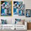 Nature morte avec fleurs blanches sur fond bleu I - reproduction sur toile-87368978-87368977