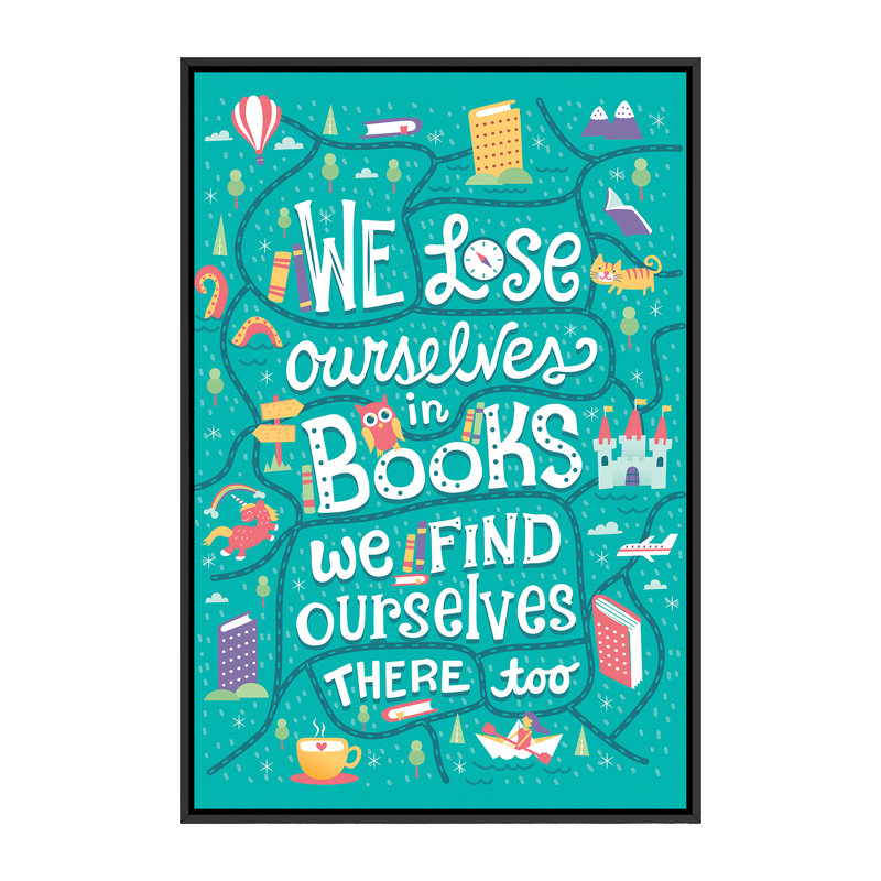 «We Lose Ours tablettes» par Risa Rodil - reproduction d'art textuel, H 60 po x l 40po x P 1,5 po, Toile avec cadre noir