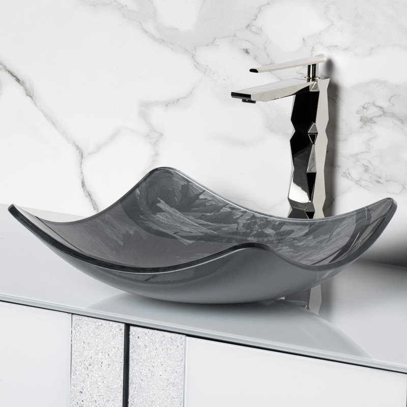 15.7'' L Bathroom Sink, Brushed Silver