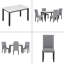 Table de salle à manger 5 pièces en faux marbre avec 4 coussins épais-482727827-482727824